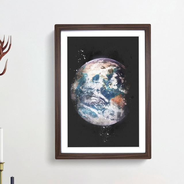 Planet Earth - Picture Frame Graphic Art Print East Urban Home Size: 87cm H x 62cm W x 2cm D, Frame Option: Walnut Framed on Productcaster.