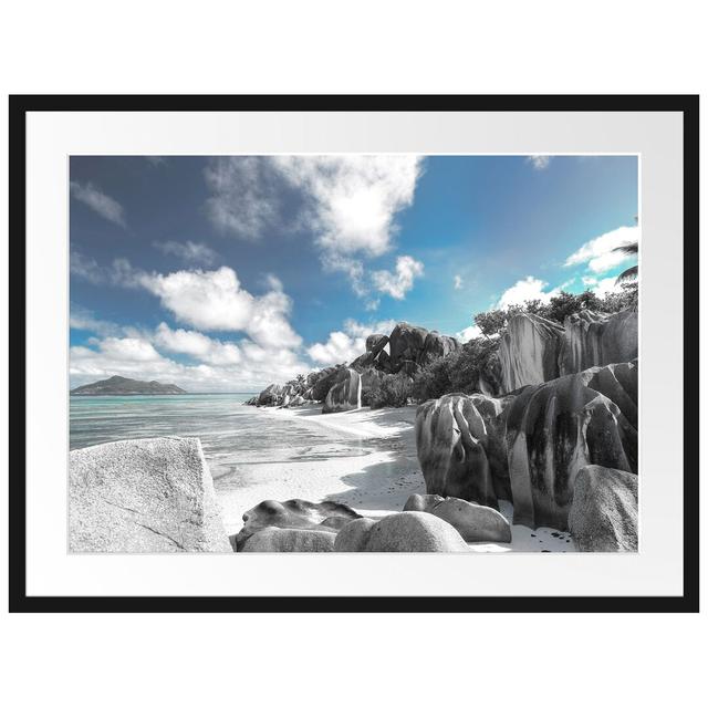 Gerahmtes Poster Seychellen Strand East Urban Home Größe: 60 cm H x 80 cm B on Productcaster.