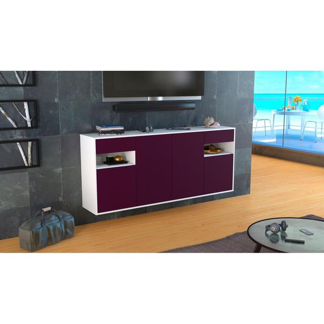 Thatcham Sideboard Brayden Studio Colour (Body/Front): White Mat/Purple on Productcaster.