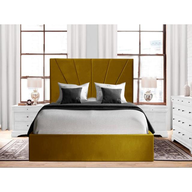 Alahnna Upholstered Bed Frame Canora Grey Colour: Turmeric, Size: Single (3') on Productcaster.