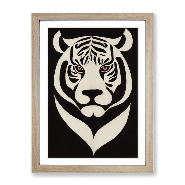 Tiger - Picture Frame Graphic Art Latitude Vive Size: 46cm H x 34cm W x 2cm D, Frame Colour: Oak on Productcaster.