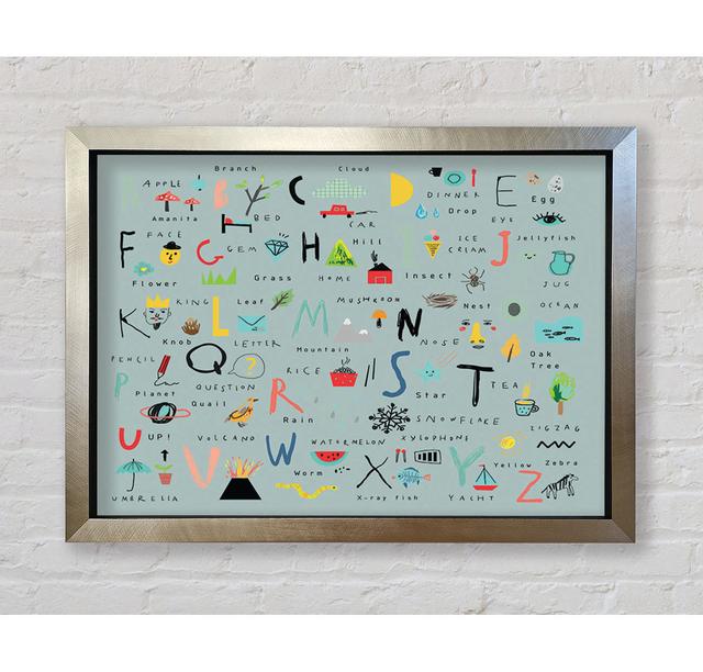 The Kids Alphabet Hand Drawn - Single Picture Frame Art Prints Happy Larry Size: 42cm H x 59.7cm W x 3.4cm D on Productcaster.