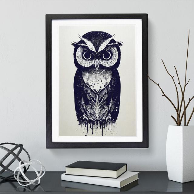 Owl Graffiti - Single Picture Frame Painting Alpen Home Frame Colour: Black, Size: 46cm H x 34cm W x 2cm D on Productcaster.