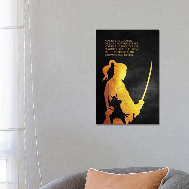 Triumph And Defeat - Samurai Motivation by - Wrapped Canvas Happy Larry Size: 66.04cm H x 45.72cm W x 1.91cm D on Productcaster.