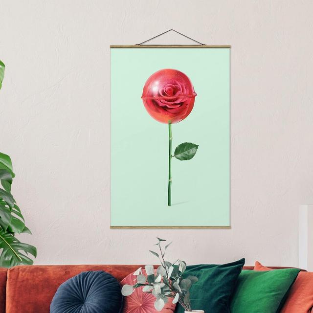 Rose with Lollipop by Jonas Loose - Unframed Graphic Art August Grove Size: 120cm H x 80cm W x 0.3cm D on Productcaster.