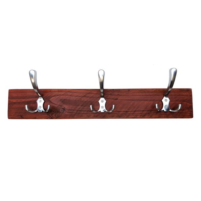 Thorun Solid Wood 6 - Hook Wall Mounted Coat Rack Union Rustic Colour: Teak/Aluminium on Productcaster.