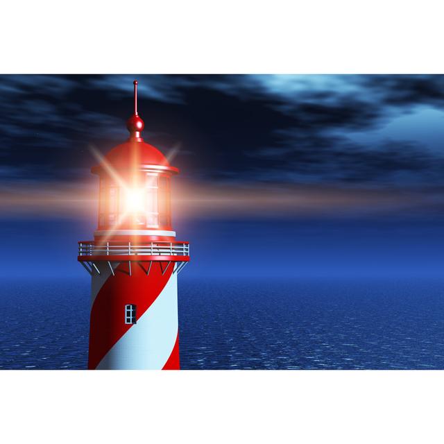 Lighthouse at Dark by Scanrail - Wrapped Canvas Photograph Breakwater Bay Size: 51cm H x 76cm W x 3.8cm D on Productcaster.