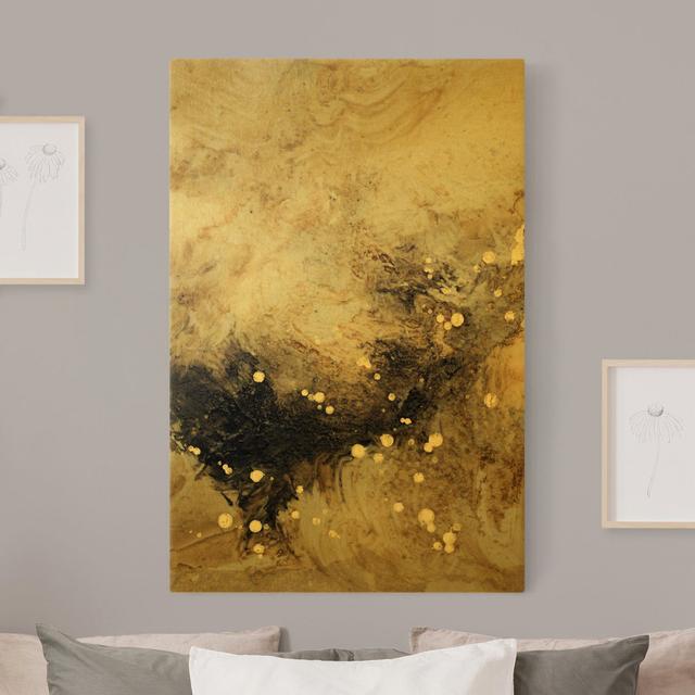 Golden Quicksand I Graphic Art Print on Canvas Canora Grey Size: 60cm H x 40cm W on Productcaster.