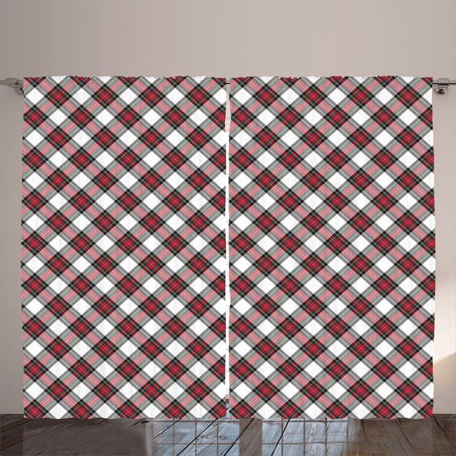 Rustic curtain, plaid motif, multi -colored East Urban Home on Productcaster.