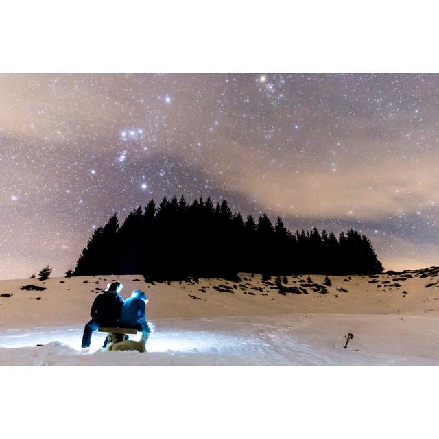 Milky Way with Two People by Cylon - Wrapped Canvas Photograph Alpen Home Size: 51cm H x 76cm W on Productcaster.