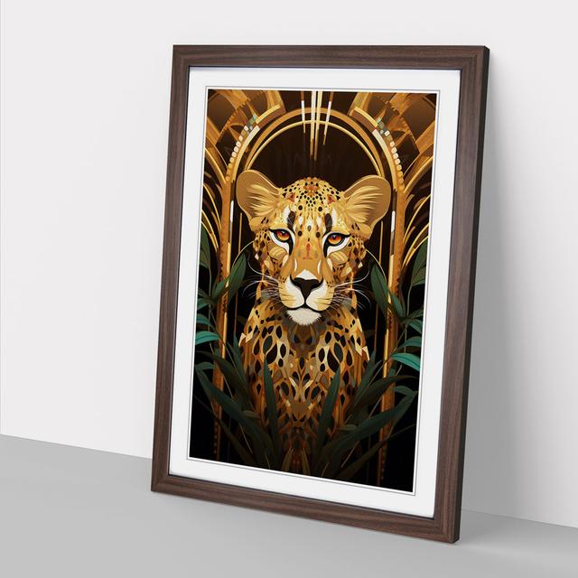 Cheetah Deco - Print Latitude Vive Size: 64cm H x 46cm W x 2cm D, Format: Walnut Framed on Productcaster.