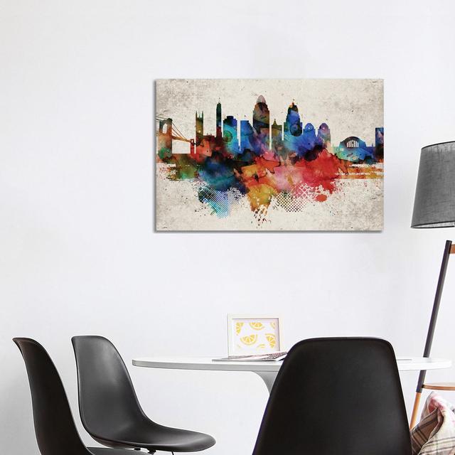 Cincinnati Abstract - Wrapped Canvas Graphic Art Latitude Run Size: 45.72cm H x 66.04cm W x 1.91cm D on Productcaster.