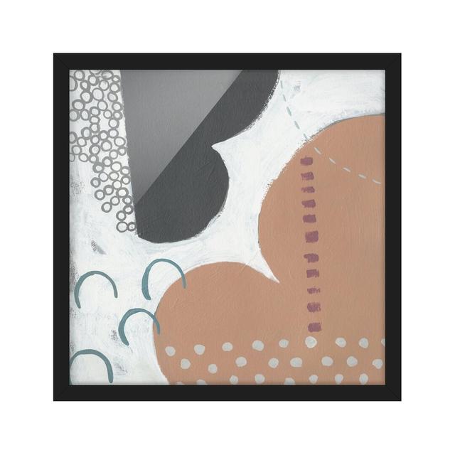 Picture With Frame - Carnival Of Forms In Salmon III - Square 1:1 Ivy Bronx Frame Option: Black Framed, Size: 70cm H x 70cm W x 2cm D on Productcaster.