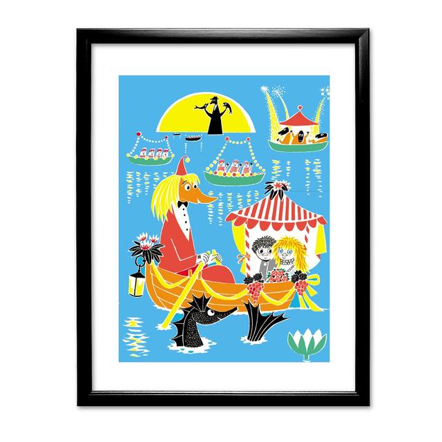 Moomins Toffle on a Boat Trip by Tove Jansson Framed Graphic Art East Urban Home Frame Colour: Black on Productcaster.