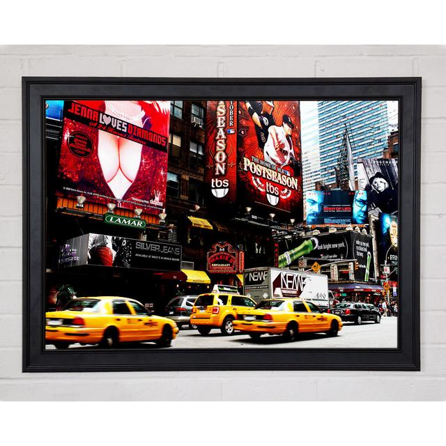 New York Yellow Cabs On Broadway By Day - Print Ebern Designs Size: 42cm H x 59.7cm W on Productcaster.