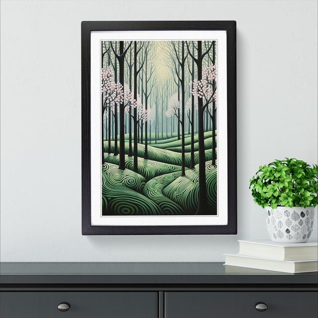 Spring Forest Op No.2 - Single Picture Frame Print on Wood Marlow Home Co. Frame Colour: Black, Size: 64cm H x 46cm W x 2cm D on Productcaster.