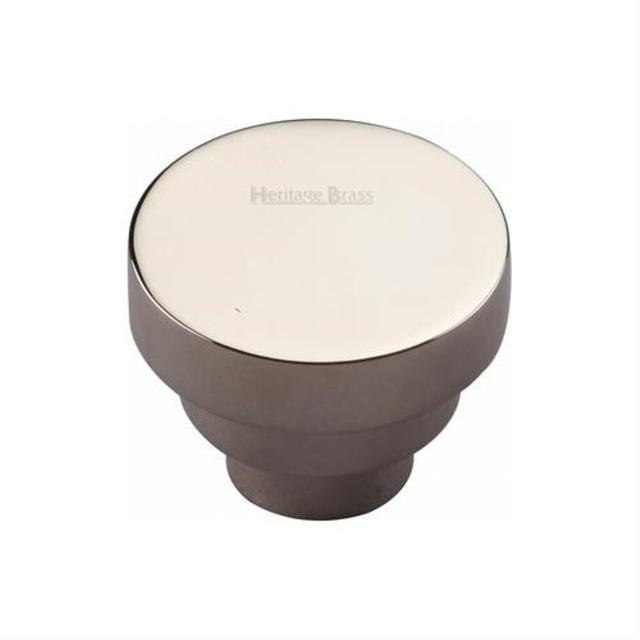 Round Knob Heritage Brass Knob Diameter: 3.8cm, Finish: Polished Nickel on Productcaster.