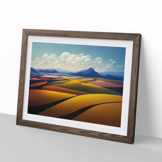 Heavenly Mountain Landscape - Picture Frame Graphic Art Alpen Home Frame Colour: Walnut, Size: 34cm H x 46cm W x 2cm D on Productcaster.