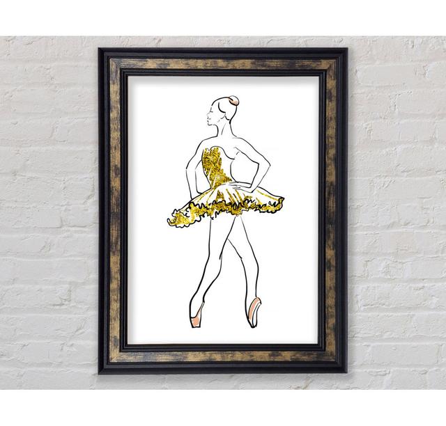 Golden Pink Ballerina 1 - Single Picture Frame Print Rosalind Wheeler Size: 59.7cm H x 42cm W x 8cm D on Productcaster.