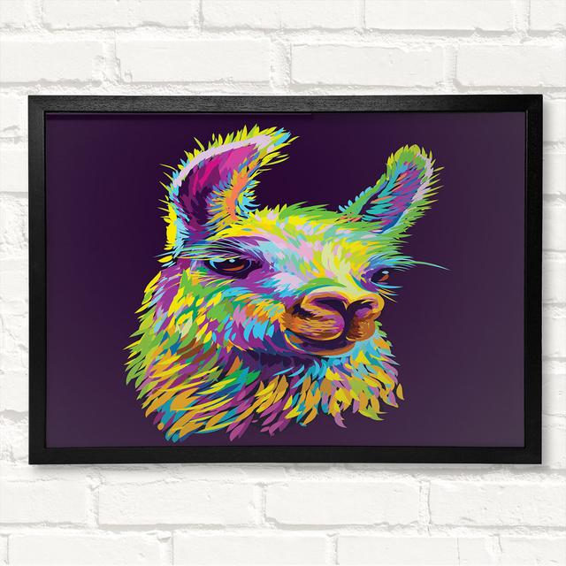 The Llama Head - Closed Corner Frame Art Prints on Wood Latitude Vive Size: 21cm H x 29.7cm W on Productcaster.