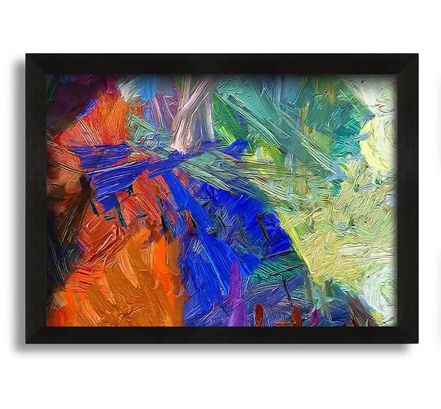 Mad Brush Strokes of Colour - Picture Frame Painting on Canvas Ivy Bronx Size: 21cm H x 30cm W x 10cm D on Productcaster.