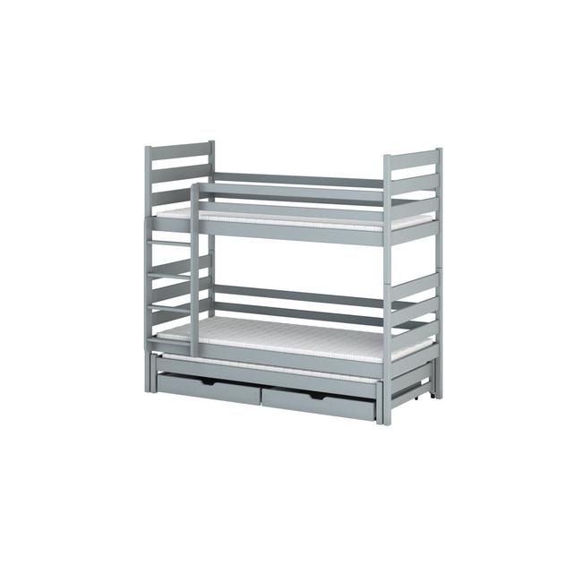 Aslef 2 Drawer Solid Wood Standard Bunk Bed with Trundle by Harriet Bee Harriet Bee Colour (Bed Frame): Grey, Size: 90 x 190cm on Productcaster.