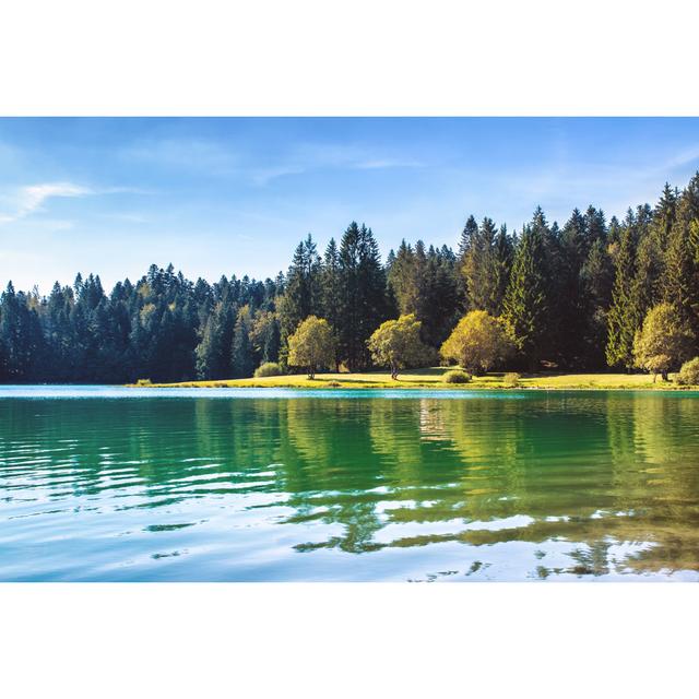 Genin Lake In Middle Of Wild Pine Forest by Gregory_DUBUS - No Frame Art Prints on Canvas Alpen Home Size: 81cm H x 122cm W on Productcaster.