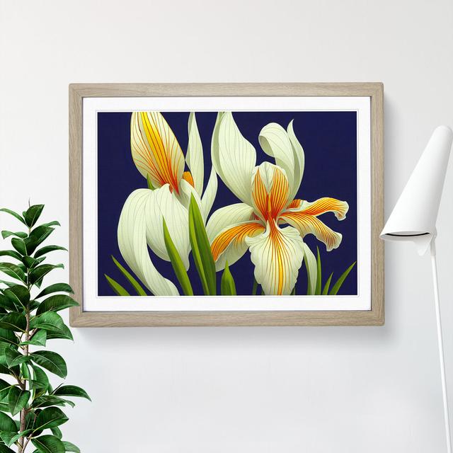 Adorable Iris Flowers - Picture Frame Graphic Art ClassicLiving Frame Colour: Oak Framed, Size: 25cm H x 34cm W x 2cm D on Productcaster.