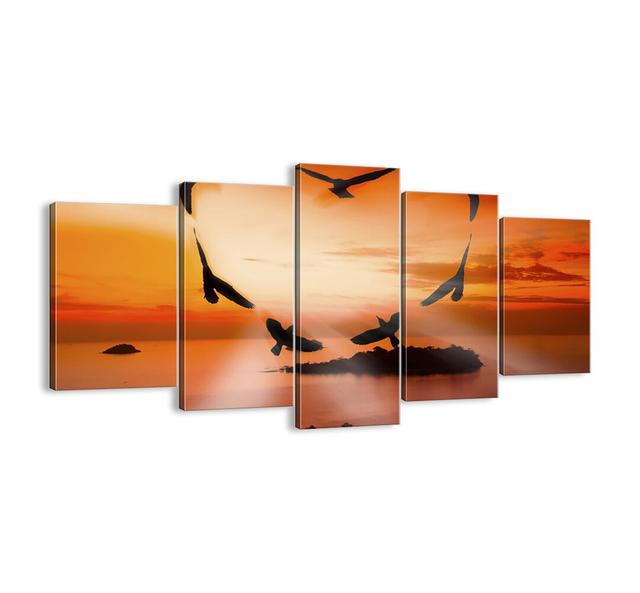 Love the World Like Birds - 5 Piece Unframed Photograph Print Set on Canvas Brayden Studio Size: 85cm H x 160cm W x 1.8cm D on Productcaster.