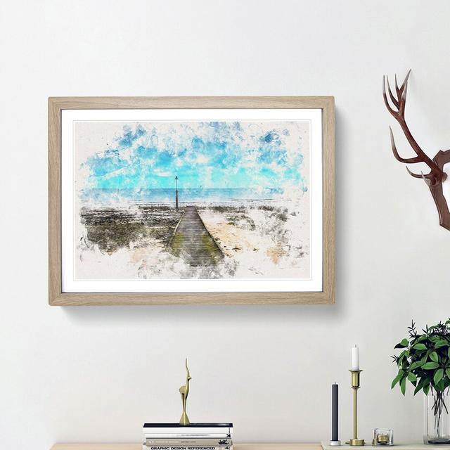 Path to the Sea in Llandudno Wales - Picture Frame Painting Print East Urban Home Size: 62cm H x 87cm W x 2cm D, Frame Option: Oak Framed on Productcaster.