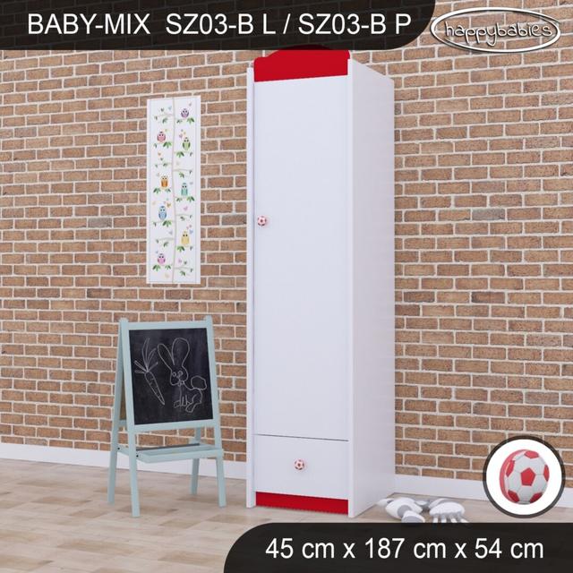 Baby Mix Ball 1 Door Wardrobe Happy Babies Colour: Red on Productcaster.