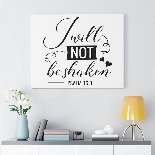 I Will Not Psalm 16:8 - Wrapped Canvas Print Blue Elephant Size: 30cm H x 41cm W on Productcaster.