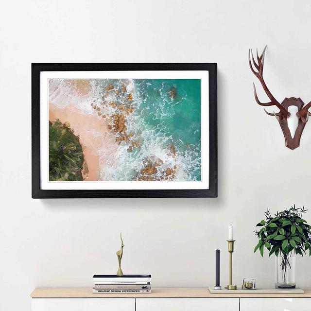 Tabatinga Beach in Brazil - Picture Frame Graphic Art Print East Urban Home Size: 62cm H x 87cm W x 2cm D, Frame Option: Black Framed on Productcaster.