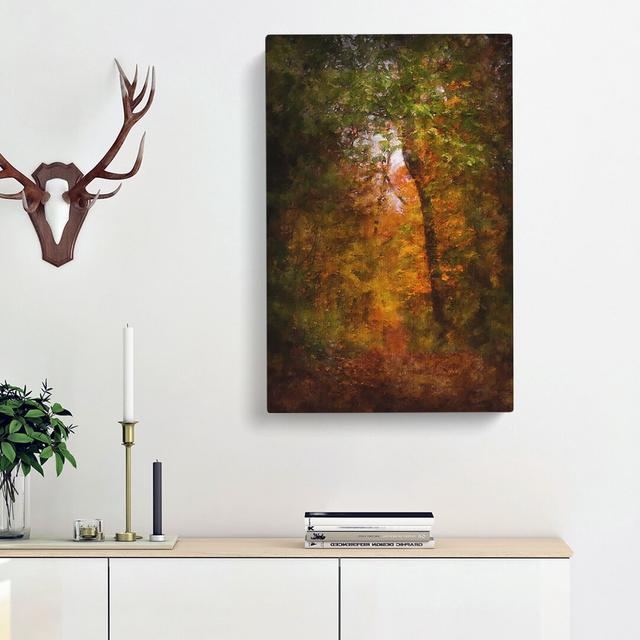 Path Through the Forest - Wrapped Canvas Painting Print East Urban Home Size: 60cm H x 40cm W x 4cm D on Productcaster.