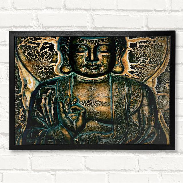 Hindu God Blue Gold Framed Print Latitude Vive Size: 42cm H x 59.7cm W on Productcaster.