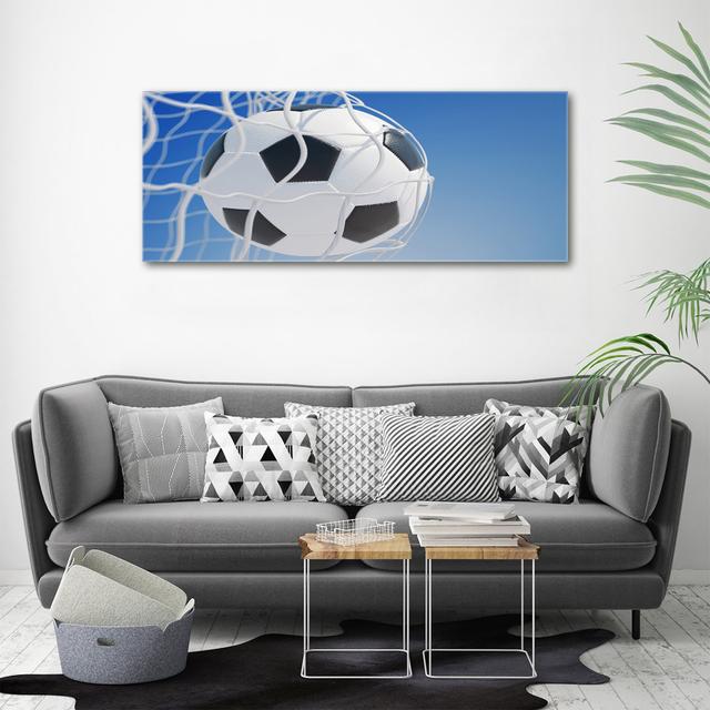 Ball in the Goal - Wrapped Canvas Art Prints Brayden Studio on Productcaster.