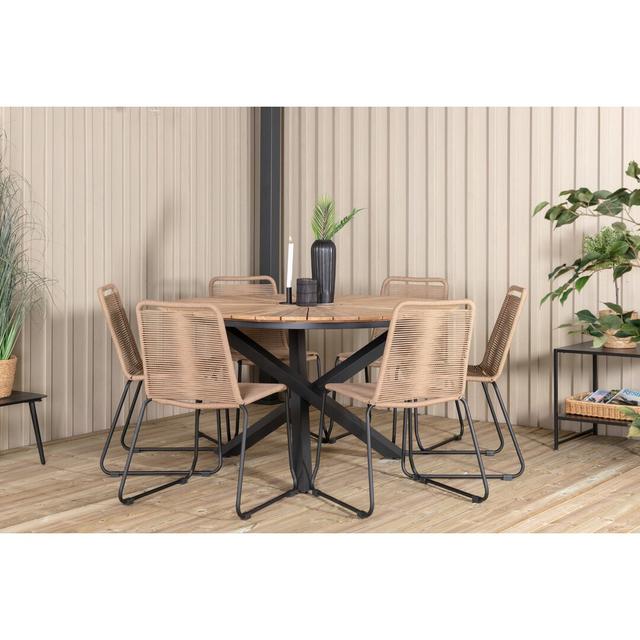 Ebecca 7 - Piece Dining Set 17 Stories Colour (Chair): Beige on Productcaster.