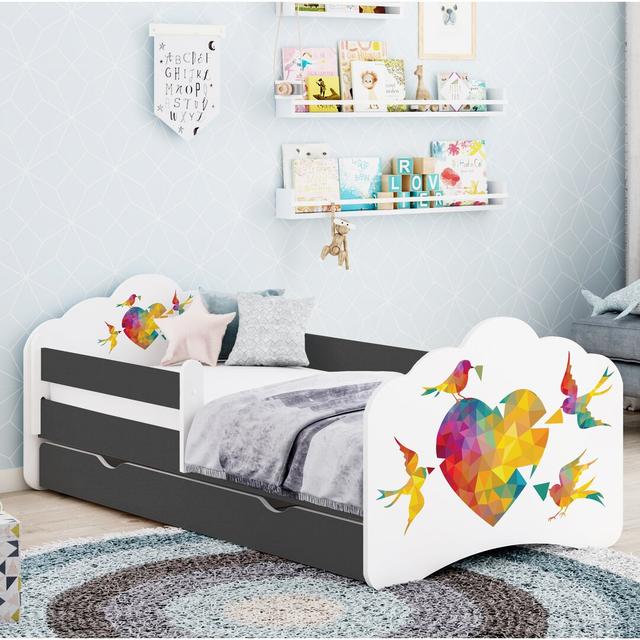 Roanoke Cot Bed / Toddler (70 x 140cm) Bed Frame with Drawers Harriet Bee Colour (Bed Frame): Graphite on Productcaster.