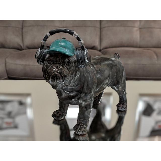 Cool Dude Standing Bulldog with Baseball Cap and Headphone Figurine Maturi on Productcaster.