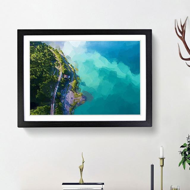 Lake View in Switzerland in Abstract - Picture Frame Graphic Art Print East Urban Home Frame Option: Black Framed, Size: 62cm H x 87cm W x 2cm D on Productcaster.