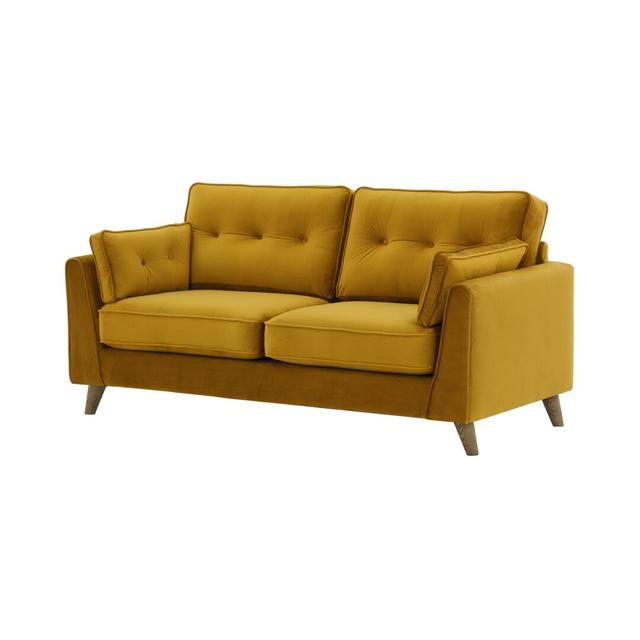 Laila 3 Seater Sofa August Grove Upholstery Colour: Yellow on Productcaster.