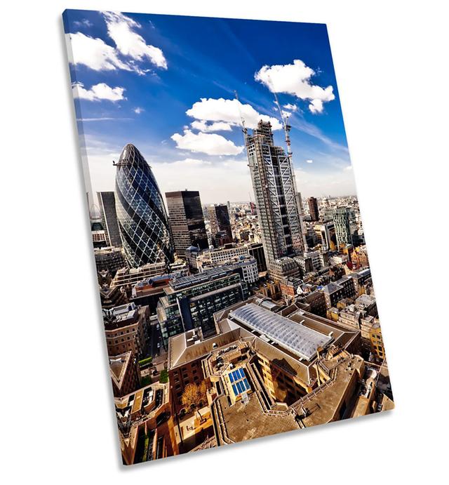 Cityscape London Skyline - Wrapped Canvas Photograph 17 Stories Size: 121.9cm H x 81.3cm W on Productcaster.