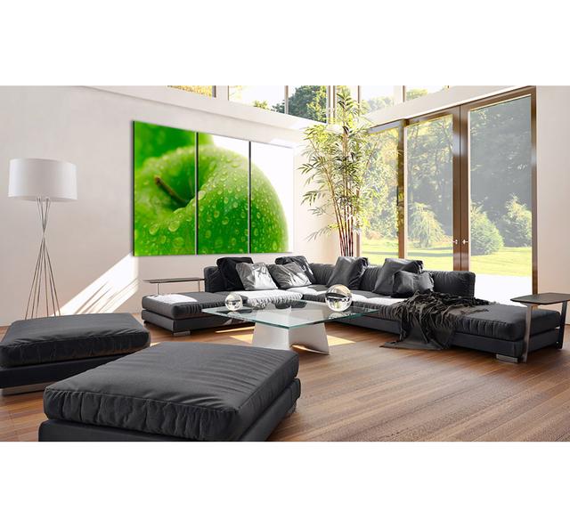 Green Cool Freshness - 3 Piece Unframed Photograph Print Set on Glass Ebern Designs Size: 110cm H x 165cm W x 1.8cm D on Productcaster.