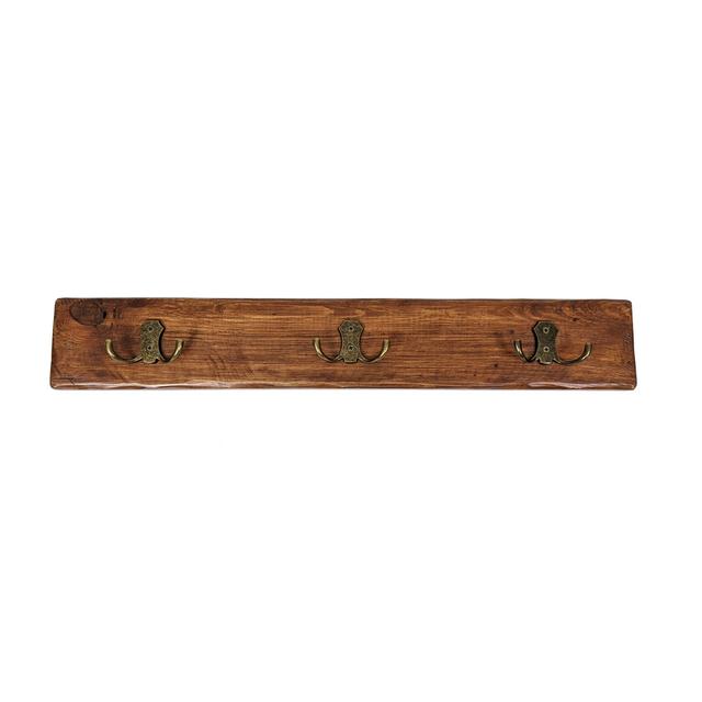 Eichler Solid Wood 5 - Hook Wall Mounted Coat Rack Alpen Home Colour: Medium Oak / Antique on Productcaster.