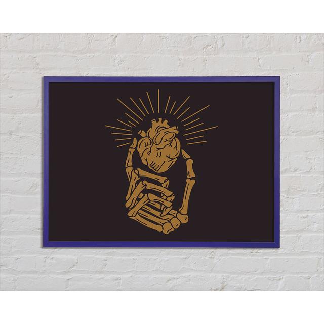 Skeleton Hand on Heart - Single Picture Frame Art Prints Happy Larry Size: 29.7cm H x 42cm W x 2cm D on Productcaster.