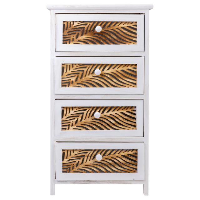 Brambach 4 Drawer Bedside Table Bay Isle Home Colour: White on Productcaster.