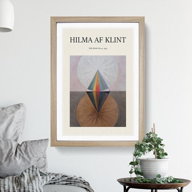 The Swan No.12 by Hilma Af Klint - Picture Frame Painting East Urban Home Frame Option: Oak Framed, Size: 36cm H x 27cm W x 2cm D on Productcaster.