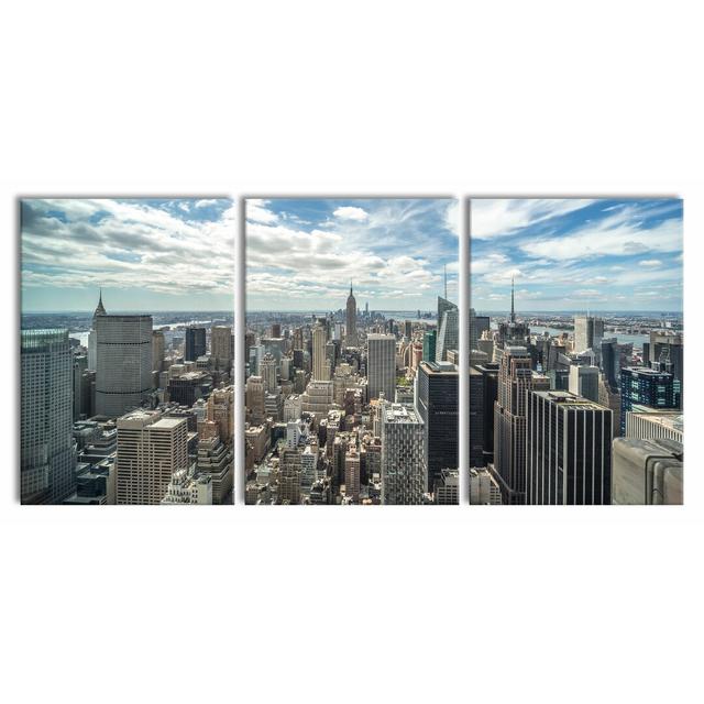 3-tlg. Leinwandbilder-Set New York Skyline East Urban Home Größe: 100 cm H x 210 cm B on Productcaster.