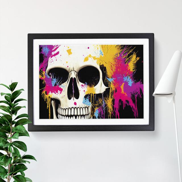 Skull Paint Splatter Vol.1 Abstract Maturi Frame Colour: Walnut Framed, Size: 34cm H x 46cm W x 2cm D on Productcaster.