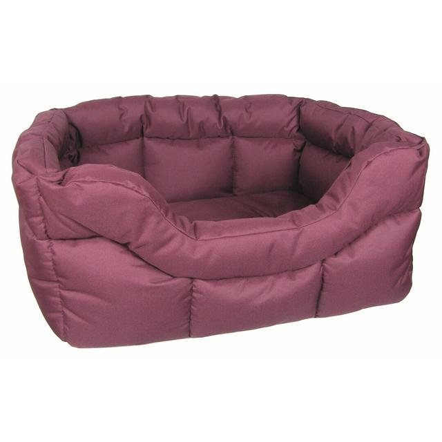 Decimus Polyester Pet Bed Archie & Oscar Colour: Burgundy, Size: Medium (24 cm H x 57 cm W x 47 cm D) on Productcaster.